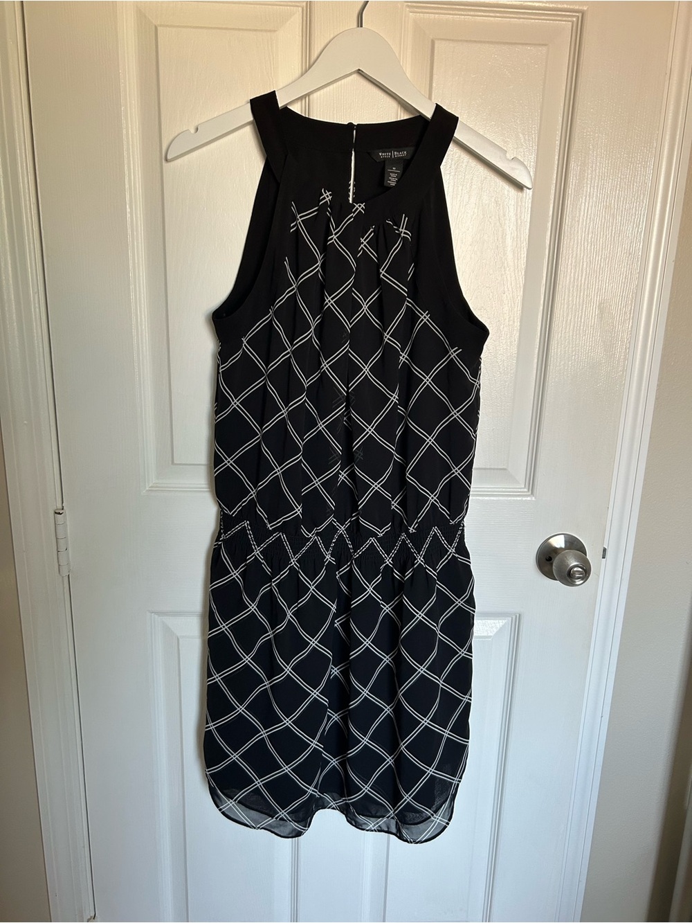 White House Black Market Black and White Sleeveless Geometric Dress